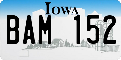 IA license plate BAM152