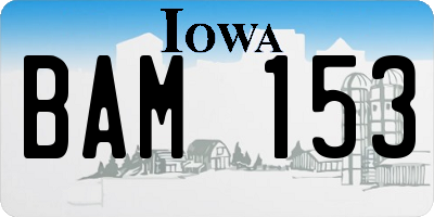 IA license plate BAM153