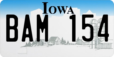 IA license plate BAM154
