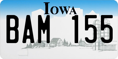 IA license plate BAM155