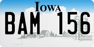 IA license plate BAM156