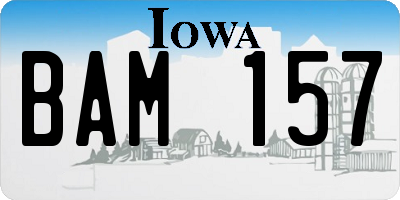 IA license plate BAM157