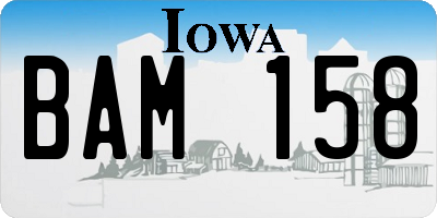 IA license plate BAM158