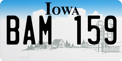 IA license plate BAM159