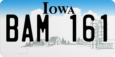 IA license plate BAM161
