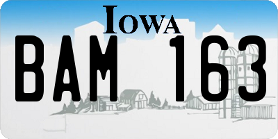 IA license plate BAM163