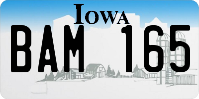IA license plate BAM165