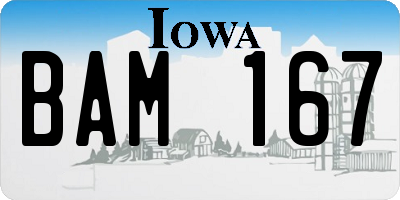 IA license plate BAM167