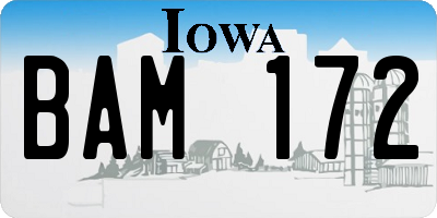 IA license plate BAM172