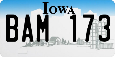 IA license plate BAM173