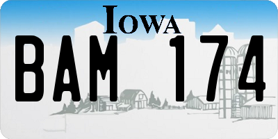 IA license plate BAM174