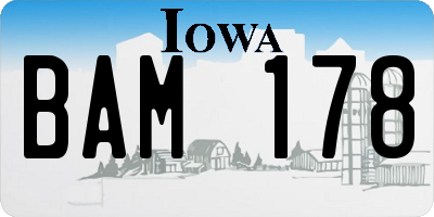 IA license plate BAM178