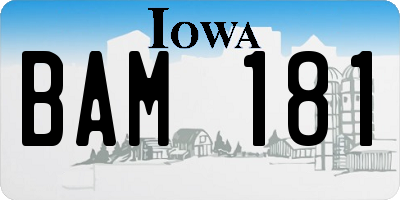 IA license plate BAM181