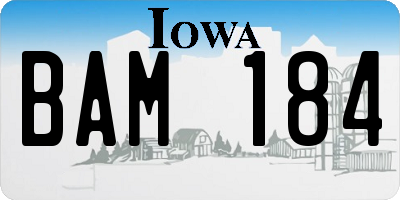 IA license plate BAM184