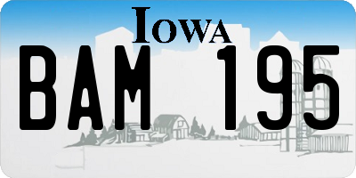 IA license plate BAM195
