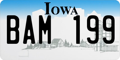 IA license plate BAM199