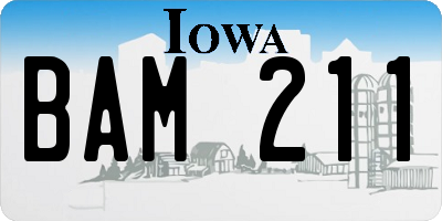 IA license plate BAM211