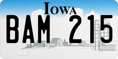 IA license plate BAM215
