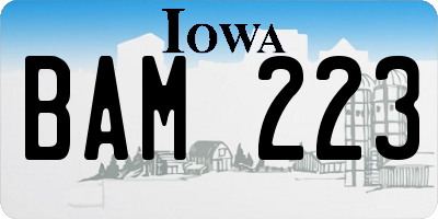 IA license plate BAM223