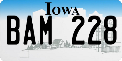 IA license plate BAM228