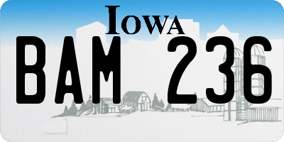 IA license plate BAM236