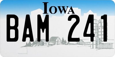IA license plate BAM241