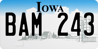 IA license plate BAM243