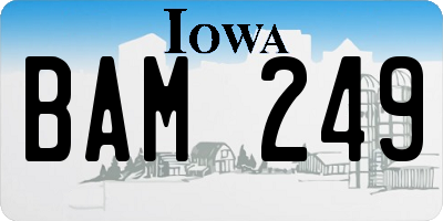 IA license plate BAM249