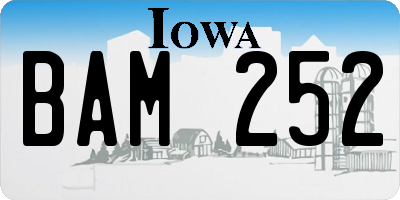 IA license plate BAM252