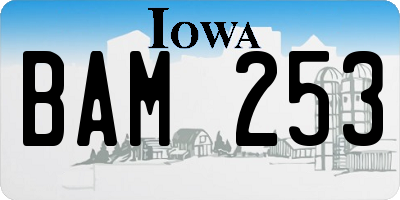IA license plate BAM253