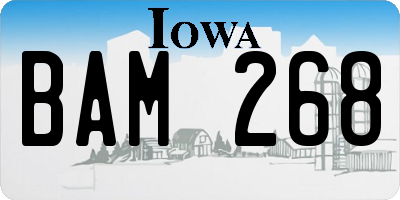 IA license plate BAM268