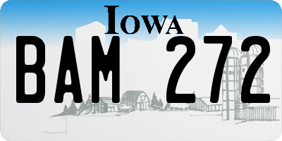 IA license plate BAM272