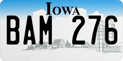IA license plate BAM276