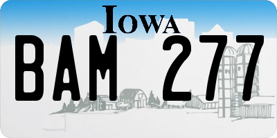 IA license plate BAM277