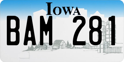 IA license plate BAM281