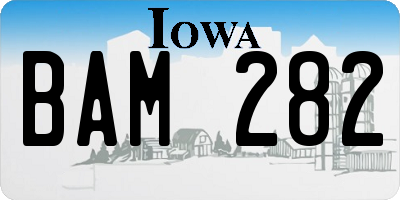 IA license plate BAM282