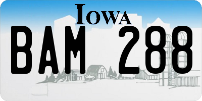 IA license plate BAM288