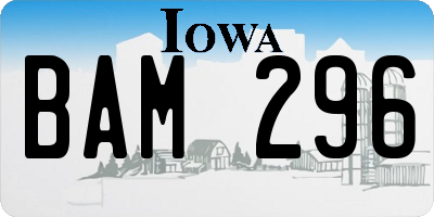 IA license plate BAM296