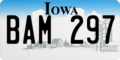 IA license plate BAM297