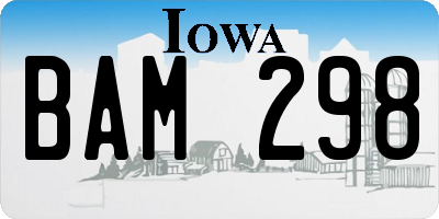 IA license plate BAM298