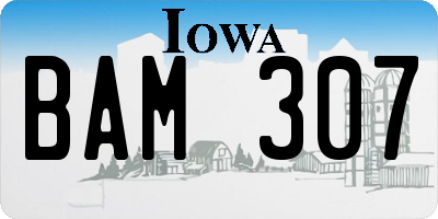 IA license plate BAM307