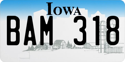 IA license plate BAM318