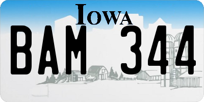 IA license plate BAM344