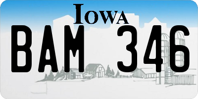 IA license plate BAM346