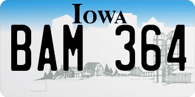 IA license plate BAM364