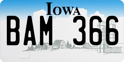 IA license plate BAM366