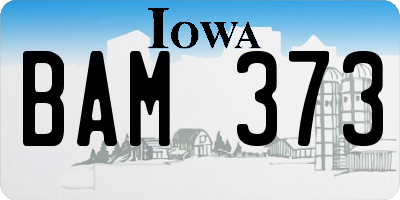 IA license plate BAM373