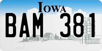 IA license plate BAM381