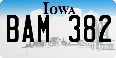 IA license plate BAM382