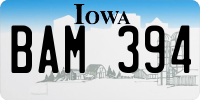 IA license plate BAM394